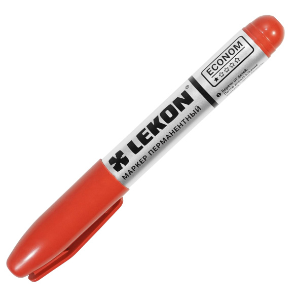 Маркер перманентный красный 3мм 10шт упаковка LEKON ECONOM 012413; 11614360